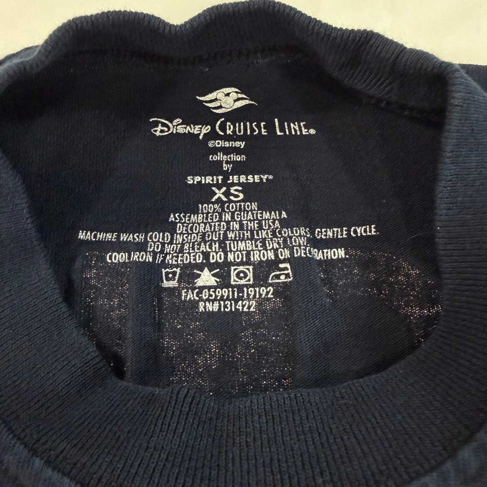 Disney Cruise Line Spirit Jersey Navy Blue Rose Gold Glitter Mickey Logo XS - Picture 4 of 10